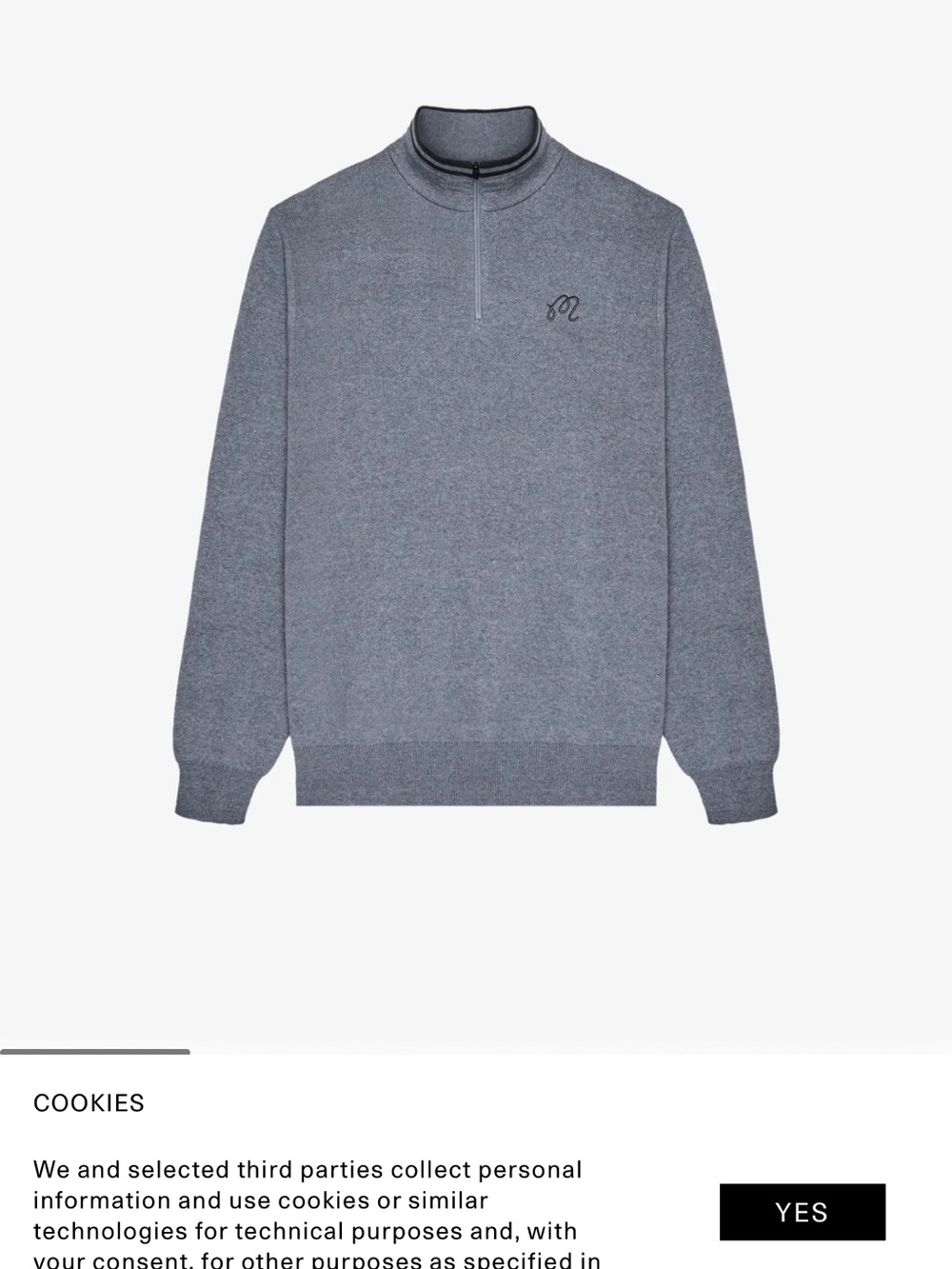 Men's Slate Grey Quarter-Zip Sweater